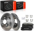 A-Premium 10.94 in (278mm) Rear Solid Disc Brake Rotors + Ceramic Pads kit Compatible with Select Buick, Chevy, Oldsmobile & Pontiac Models - Century, Impala, Monte Carlo, Venture, Grand Am, 6-PC Set