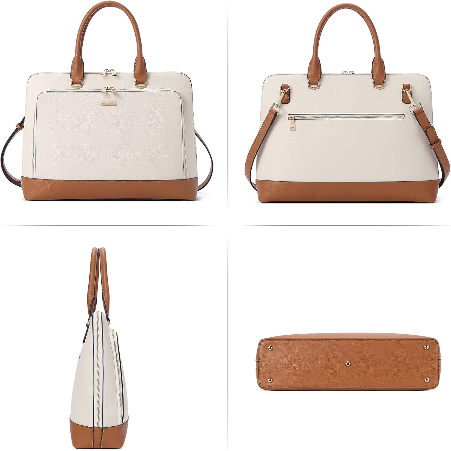 CLUCI Leather Briefcase for Women 15.6 Inch Laptop Business Computer Ladies Stylish Work Handbags Shoulder Bag