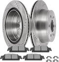 SCITOO Disc Brake Pads and Rotors Rear 13.58' Rotors Replacement 2015-2020 For Cadillac,2014-2020 For Chevrolet,2014-2020 For GMC, 6/Lugs Vented Brake Kits