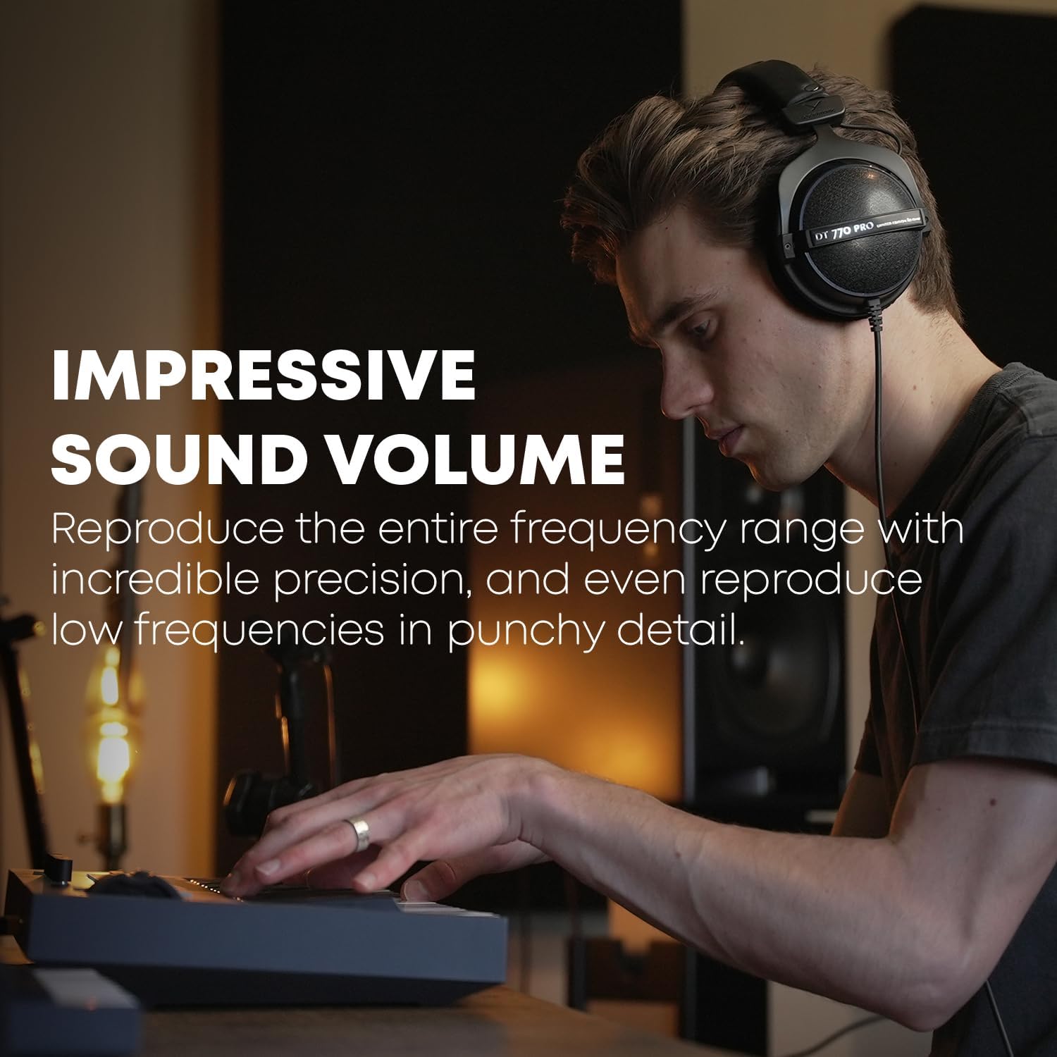 beyerdynamic DT 770 Pro Studio Headphones - Over-Ear, Closed-Back, Professional Design for Recording and Monitoring (80 Ohm, Grey) (Renewed)