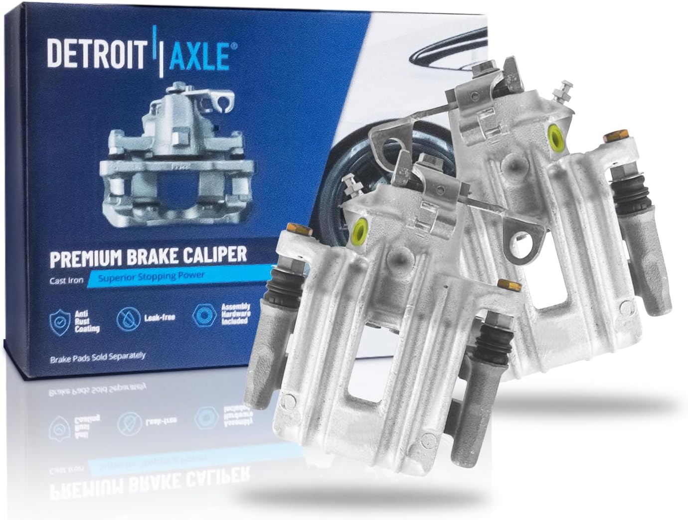 Detroit Axle - 2 Rear Brake Calipers for Volkswagen Jetta City Audi TT Quattro, Disc Brake Calipers with Bracket Assembly Replacement