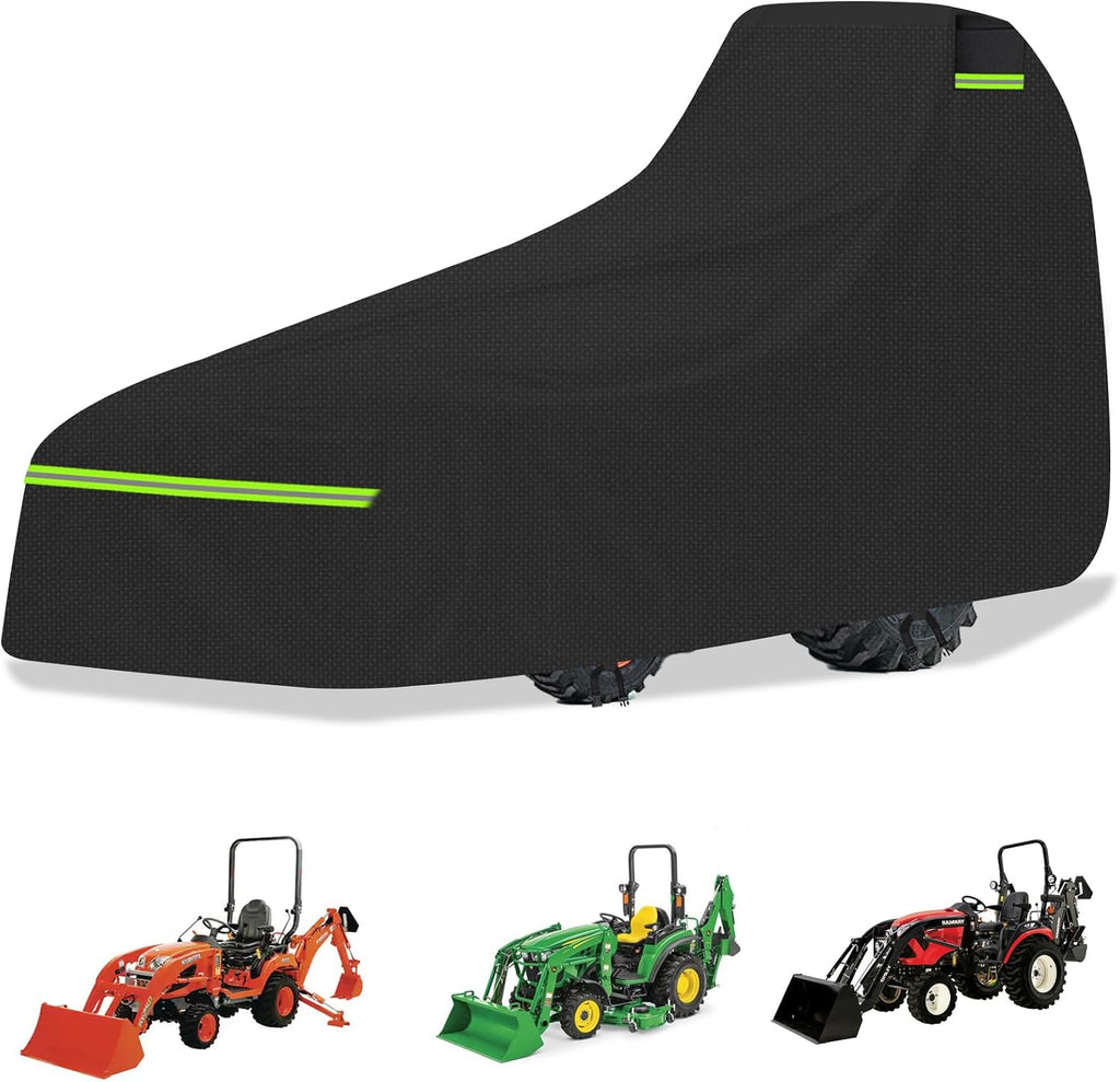 Tractor Cover, Heavy Duty 600D Waterproof Oxford Tractor Cover for John Deere/Kubota/Mahindra Compact Tractors Front Loaders & Backhoes, All Weather UV Protection (189' L x 76' W x 86' H)