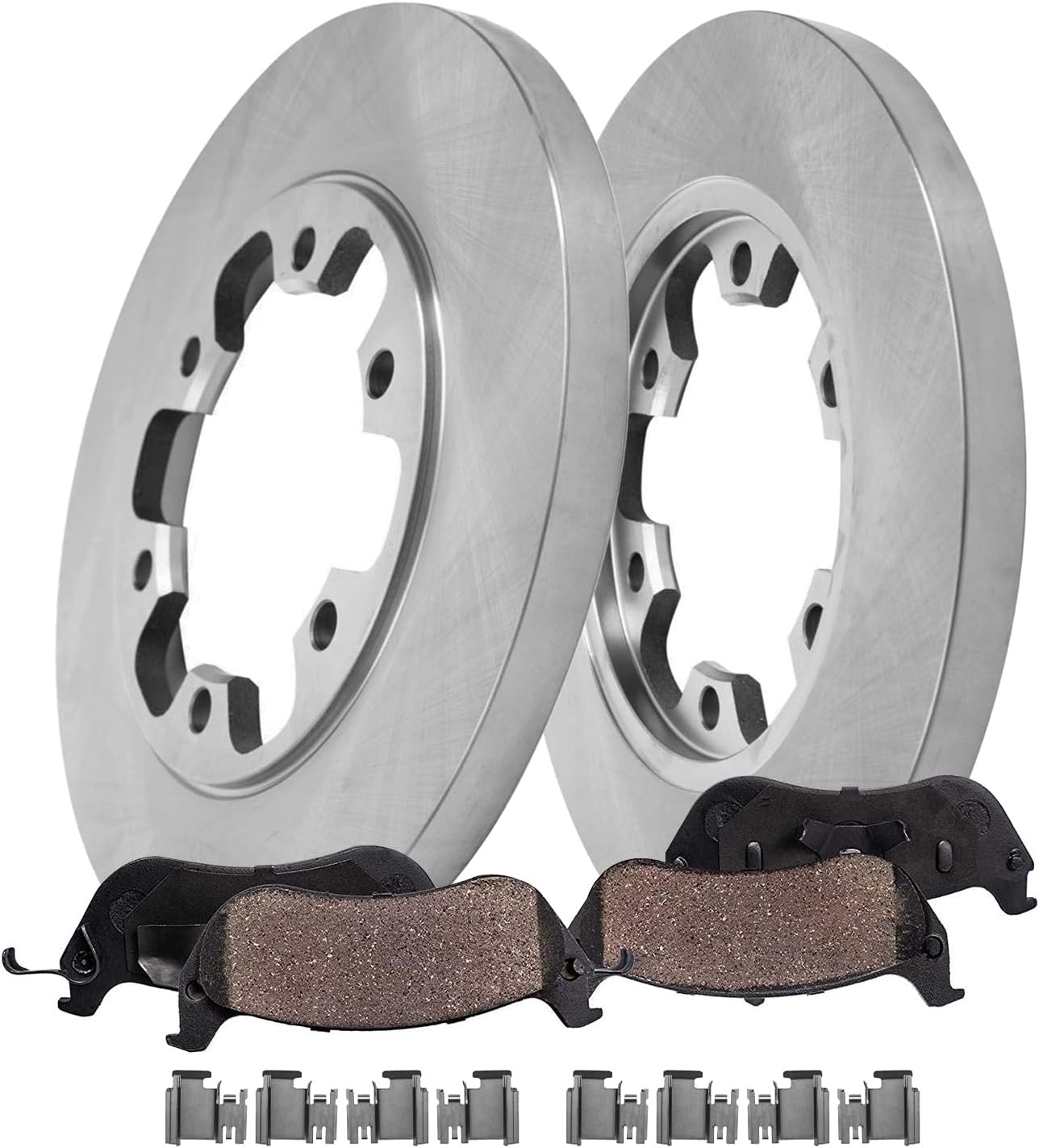 Detroit Axle - 6 Lugs Rear Brake Kit for 2015-2019 Ford Transit-350 Transit-350HD, Disc Brake Rotors Ceramic Brakes Pads with Hardware Replacement: 12.13' inch Rotors