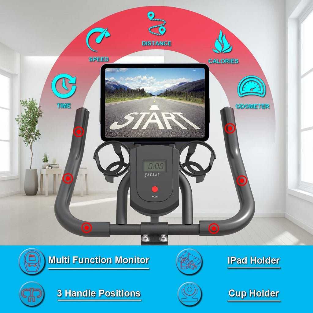 Exercise Bikes Stationary,Exercise Bike for Home Indoor Cycling Bike for Home Cardio Gym,Workout Bike with Mount & LCD Monitor,Silent Belt Drive