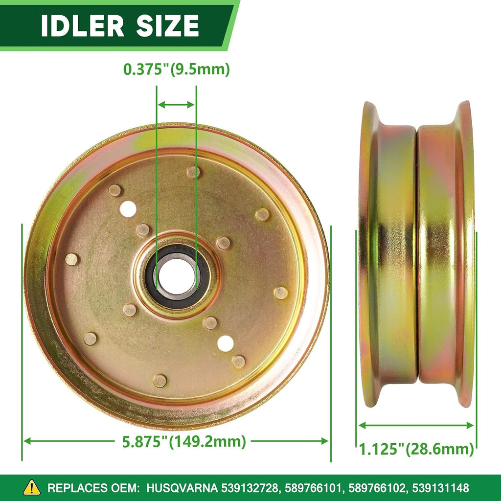 46' Mower Deck Rebuild Kit Fit for Husqvarna RZ46i RZ4621 RZ4623 Z246 Z246i Lawn Mower Includes 2 174356 Spindle 2 403107 Blade 2 Idler 196104 539132728 Be lt 1 539117245