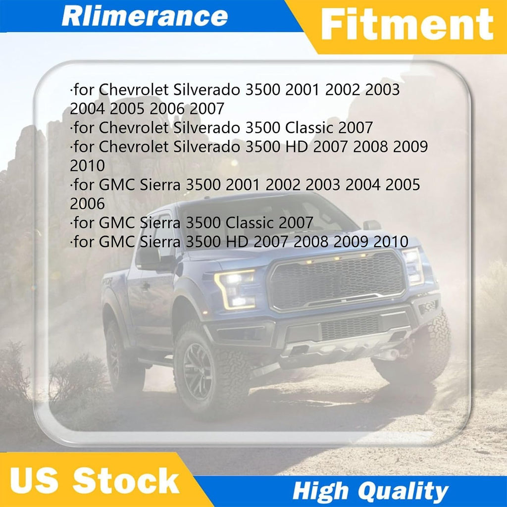 Rear Brakes and Rotors Kit for Chevy Silverado 3500 HD 2007-2010 for GMC Sierra 3500 2001-2006 for GMC Sierra 3500 Classic 2007-2007 3PCS Rear Disc Brake Rotors Semi-metallic Brakes Pads Rlimerance