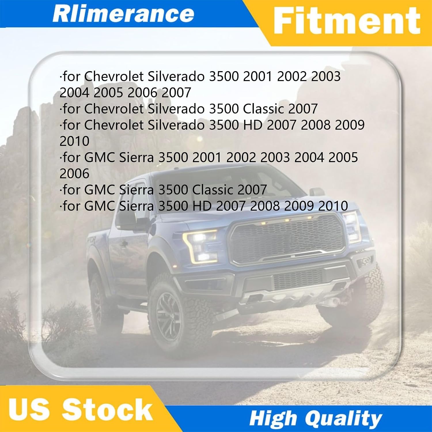 Rear Brakes and Rotors Kit for Chevy Silverado 3500 HD 2007-2010 for GMC Sierra 3500 2001-2006 for GMC Sierra 3500 Classic 2007-2007 3PCS Rear Disc Brake Rotors Semi-metallic Brakes Pads Rlimerance