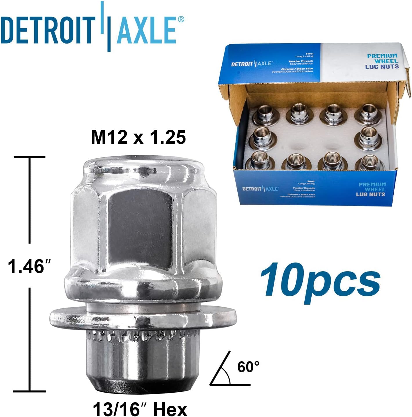 Detroit Axle - 3.5L Front Brake Kit for 2007-2013 Nissan Altima, 11.65'' inch Disc Brake Rotors Ceramic Brake Pads Wheel Bearing & Hubs Wheel Lug Nuts 2008 2009 2010 2011 2012 Replacement