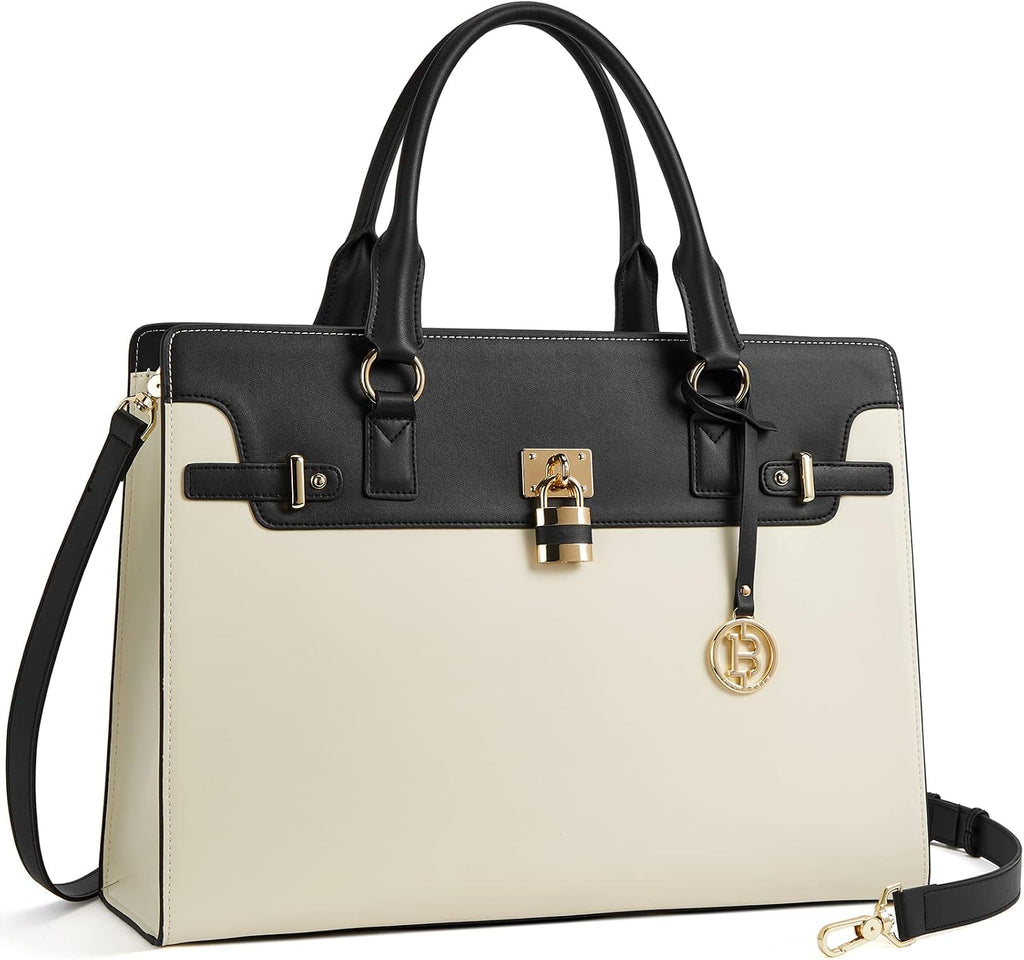 BOSTANTEN Briefcase for Women 15.6 inch Leather Laptop Bag Vintage Slim Lawyer Business Bag Stylish Work Purse