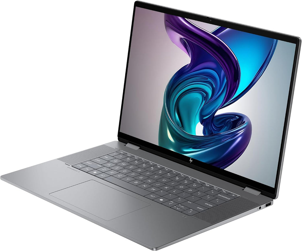 HP OmniBook X Flip 2-in-1 Copilot+ Laptop, AMD Ryzen AI 7-350, 24 GB LPDDR5x RAM, 2 TB PCIe SSD, 16' 2K (1920x1200) Touchscreen, AMD Radeon 860M, Backlit Keyboard, W11 Pro, Meteor Silver