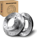 Front Drilled and Slotted Disc Brake Rotors Fit for Ford 2000-2005 Excursion, 1999-2004 F-250, 1999-2004 F-350, 1999-2004 F-450, 2004 F-550 Super Duty Front (4WD) #54078