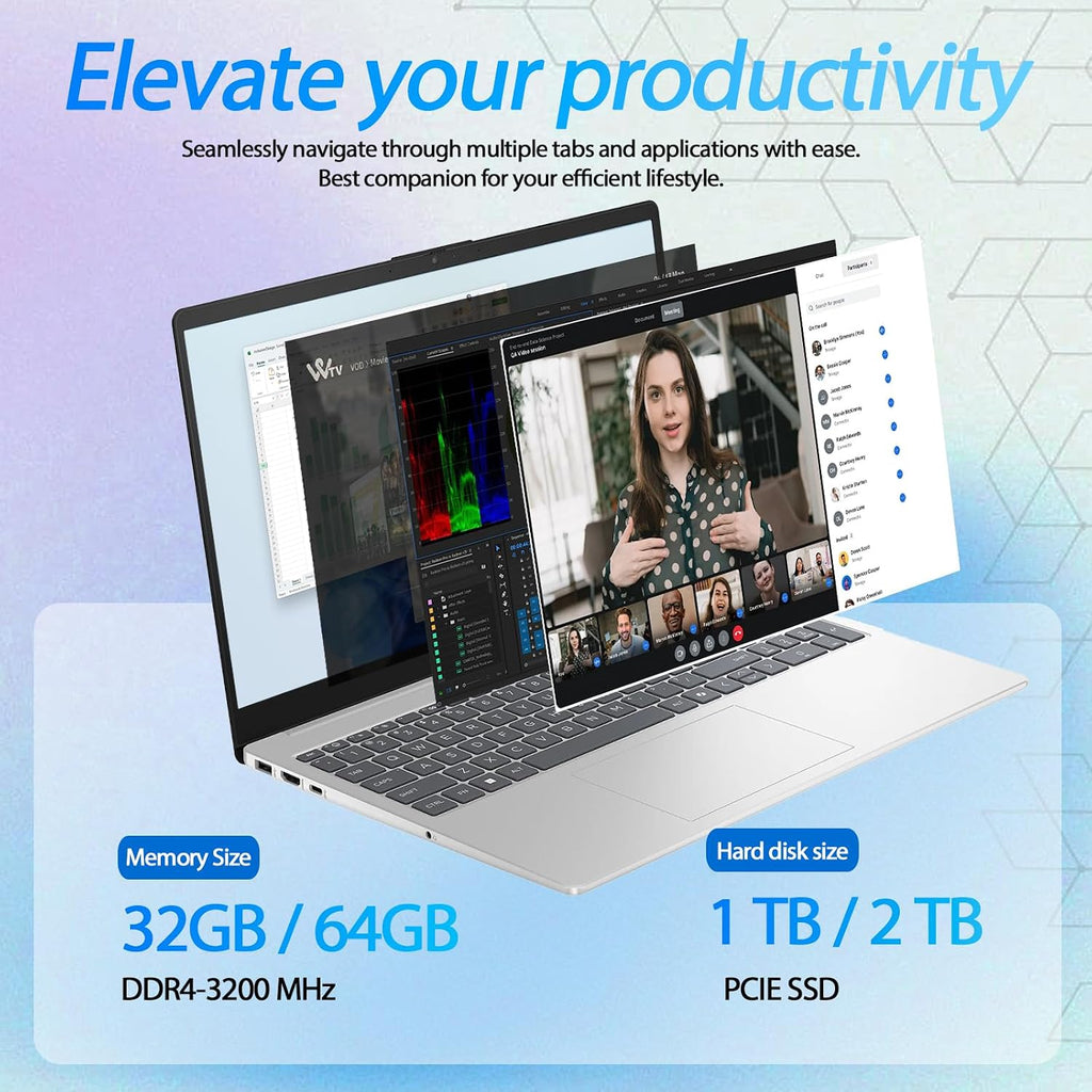 HP Flagship 15.6' Touchscreen Business Laptop, AMD Ryzen 7 7730U, FHD Anti-glare Display, AMD Radeon GPU, AI Noise Reduction, Lightweight, Copilot, Wi-Fi 6, Win 11 Pro, 64GB RAM + 2TB SSD, Accessories