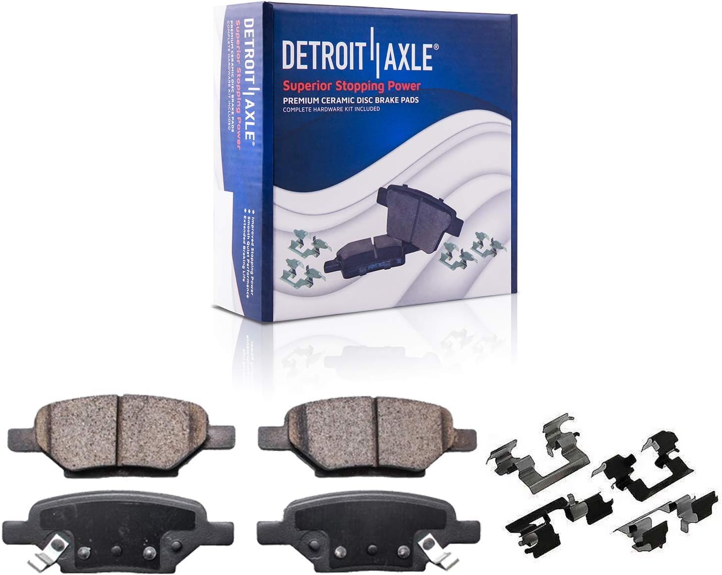 Detroit Axle - Brake Kit for Chevrolet Malibu Saturn Aura Pontiac G6, Disc Brake Rotors Ceramic Brake Pads Wheel Lug Nuts Replacement: 11.65'' inch Front Front & 10.63'' inch Rear Rotor