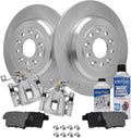 Detroit Axle - Rear Brake Kit for Ford Taurus Five Hundred Freestyle Mercury Montego Sable Disc Brake Rotors Brake Calipers w/Brackets Ceramic Brakes Pads Replacement