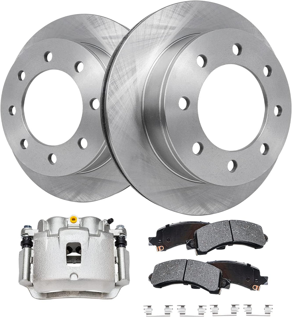 Detroit Axle - Rear Brake Kit for Chevrolet Express GMC Savana 2500 3500, 3.58'' inch Disc Brake Rotors Ceramic Brake Pads Brake Caliper Replacement