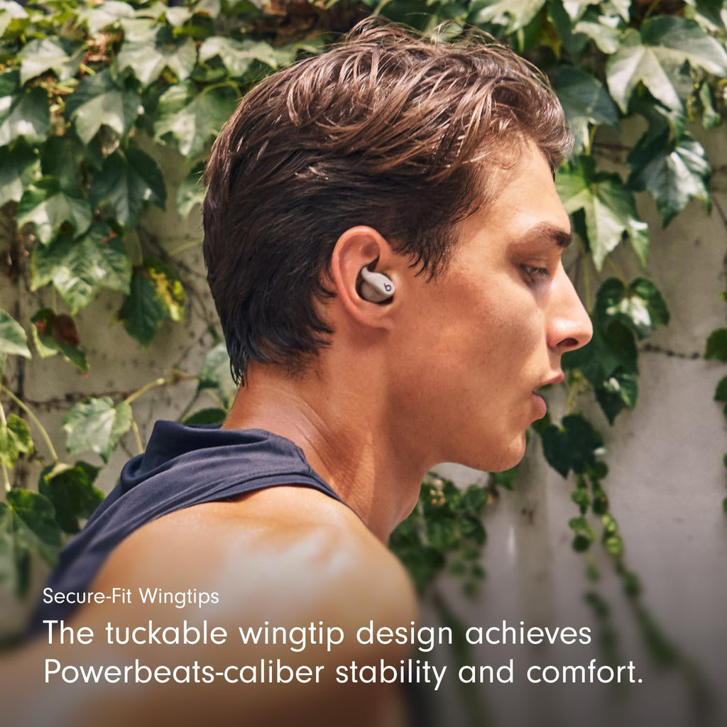 Beats - Powerbeats Fit - Wireless Noise-Cancelling Workout Earbuds with Ultimate Secure Fit with AppleCare+ (2 Years) - Gravel Gray