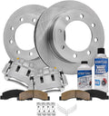 Detroit Axle - 4WD Front Brake Kit for 00-05 Ford Excursion, 99-04 F-250 F-350 Super Duty, 13.03 inch Disc Brake Rotors Ceramic Brake Pads Brake Calipers 1999 2000 2001 2002 2003 2004 2005 Replacement