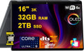 HP OmniBook X Flip 2-in-1 Laptop 16' 3K OLED Touch (100% DCI-P3, 120Hz) Intel 8-core Ultra 9 288V (Up to 48 Tops) 32GB RAM 2TB SSD for Creator Designer Business Professional Win11 ICP Hub