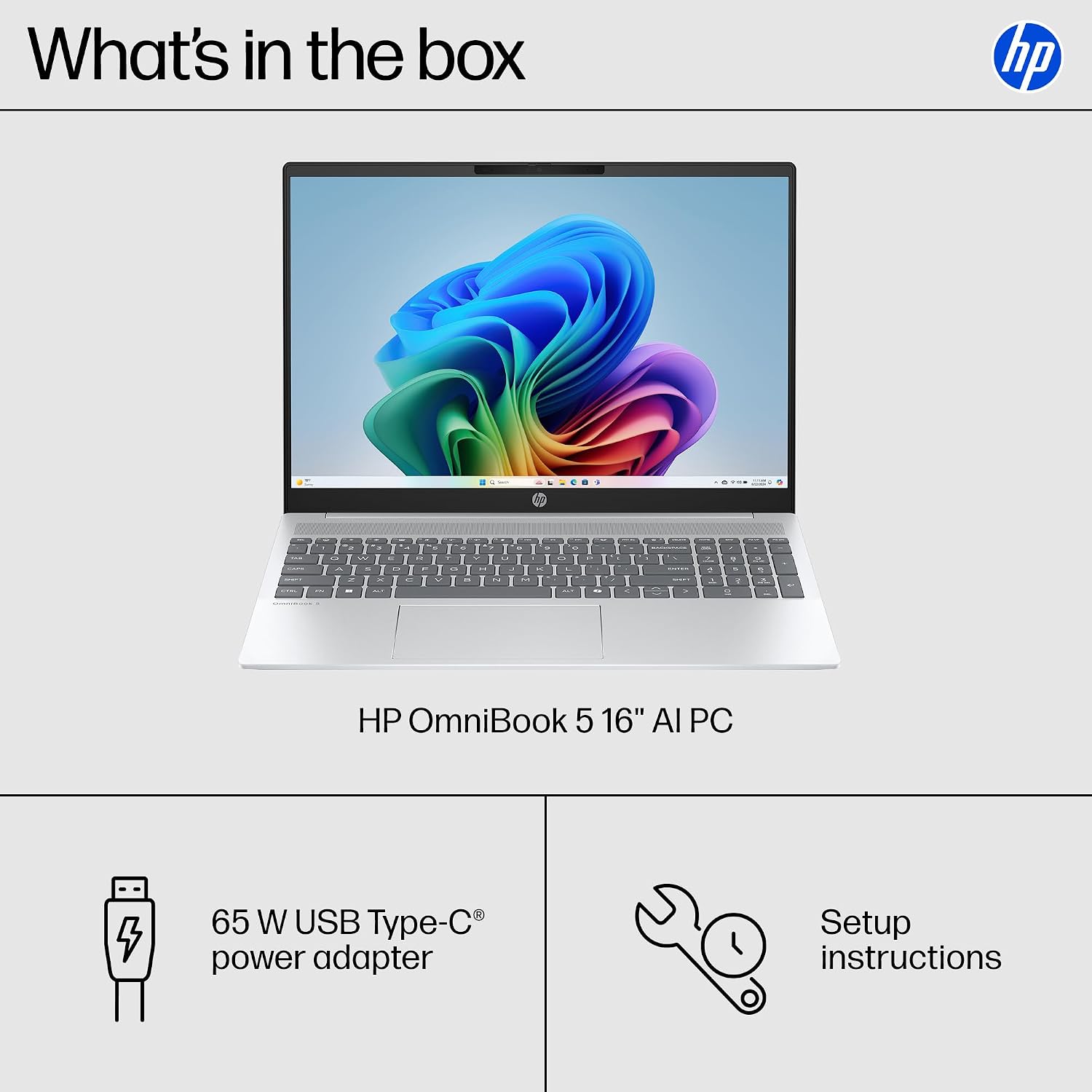 HP OmniBook 5 16' 2K Touchscreen Laptop | Intel Core Ultra 5 225U(Beats i7-1355U) | 16GB LPDDR5x RAM, 1TB SSD | Backlit KB, Fast Charge, Win11, Copilot PC | Portatil Work Business College | w/Mouse