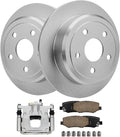 Detroit Axle - Rear Brake Kit for 2007-2017 Jeep Wrangler, 2018 Wrangler JK, 12.44' inch Disc Rotors Brakes Pads Left Brakes Caliper 2008 2009 2010 2011 2012 2013 2014 2015 2016 Replacement