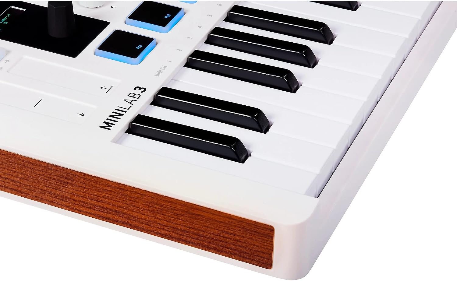 Arturia MiniLab 3 MIDI Keyboard Controller Bundle with SR350 Over Ear Samson Headphones, USB Cable & Polishing Cloth - 25 Key MIDI Keyboard for Recording Studio Equipment, Software Included (WHITE)