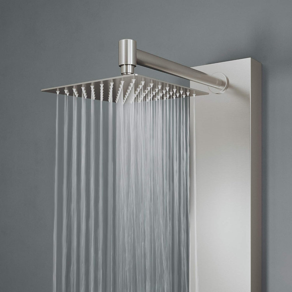 VIGO Rector 55' H x 6' W 2-Jet Shower Panel System with Adjustable Square Head and Hand Shower Wand in Stainless Steel-VG08012ST