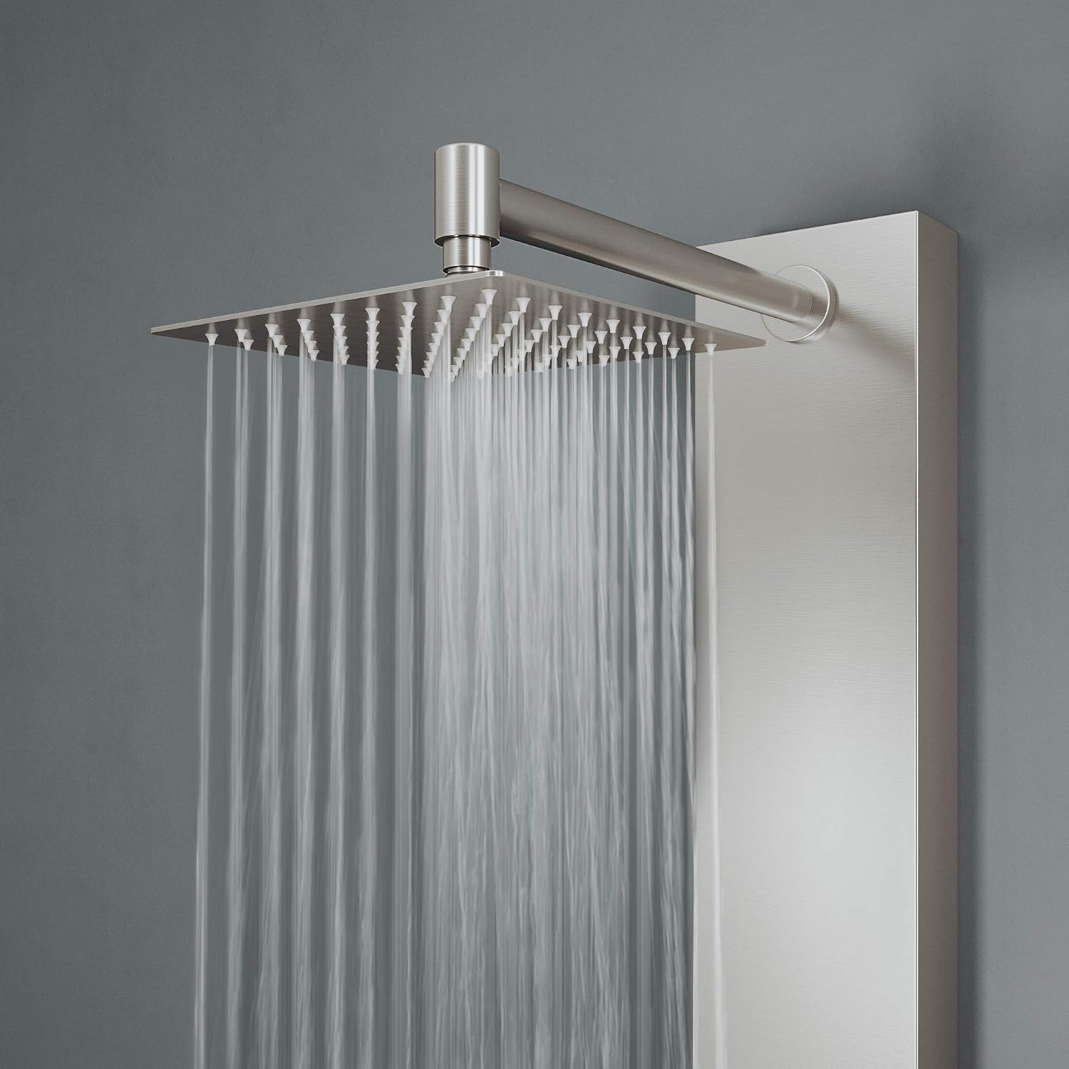 VIGO Rector 55' H x 6' W 2-Jet Shower Panel System with Adjustable Square Head and Hand Shower Wand in Stainless Steel-VG08012ST