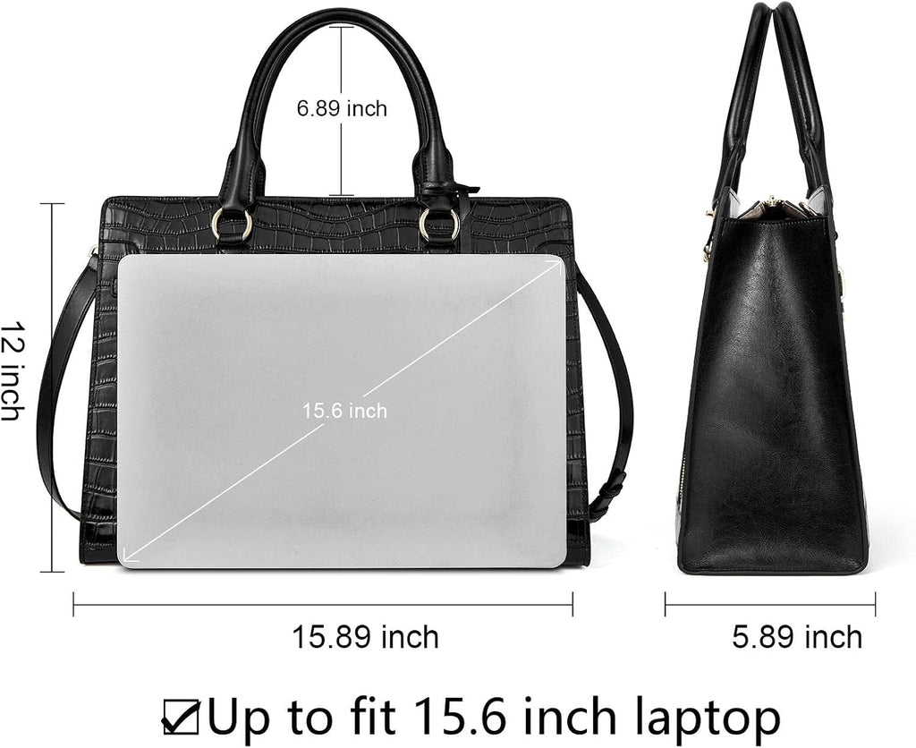 BOSTANTEN Briefcase for Women 15.6 inch Leather Laptop Bag Vintage Slim Lawyer Business Bag Stylish Work Purse