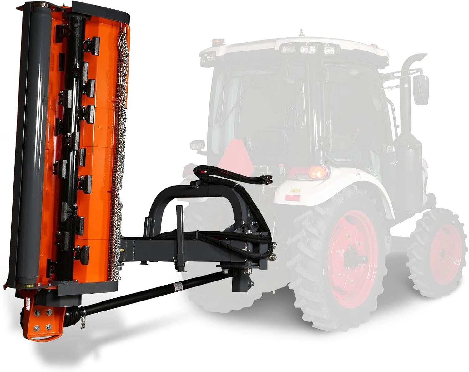 MechMaxx 78' Heavy Duty PTO Drive 3 Point Offset Ditch Bank Verge Flail Mower for 80-110HP CAT 2 Tractor, 122'' Offset Distance,55°/90° Rotation Angle, 18 Hammers, Model VBM78