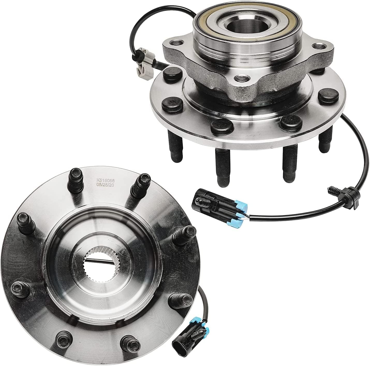 Detroit Axle - 4WD Front Wheel Bearing Hubs Brake Kit for Chevy Silverado Avalanche Suburban GMC Sierra Yukon XL 2500 3500 Hummer H2 Brake Rotors Brakes Pads Wheel Bearing Hubs Replacement