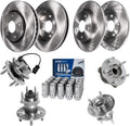 Detroit Axle - Brake Kit for Pontiac G6 Chevrolet Malibu HHR Saturn Aura, 11.65'' inch Front and 10.64'' inch Rear Disc Brake Rotors Wheel Bearings & Hubs Wheel Lug Nuts Replacement