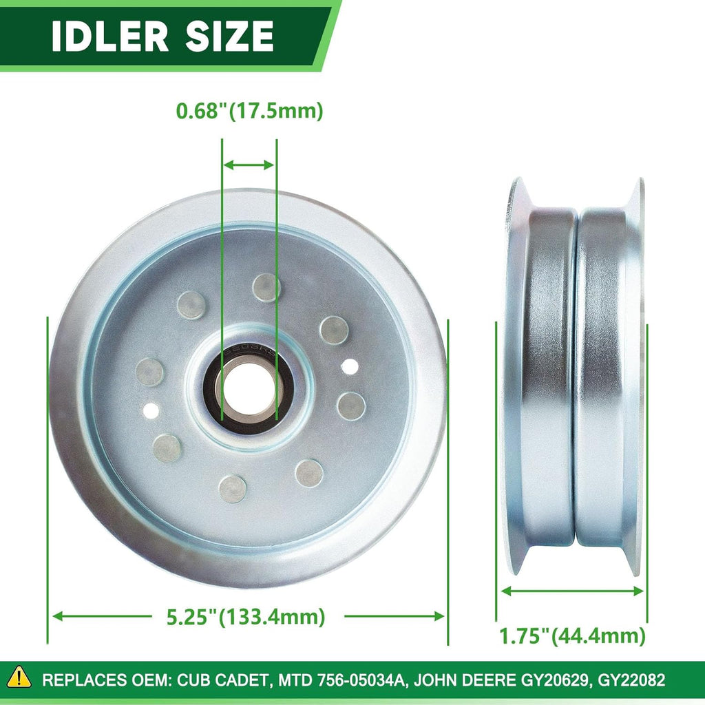 46' Deck Rebuild Kit Fit for Cub Cadet XT1-LT46 XT2-LX46 MTD Craftsman T225 T240 Troy Bilt Super Bronco 46 TB2246 Mower Include 2 Spindle 918-06977 2 Blade 742-04244 2 Idler 756-05034 1 Belt 954-05022