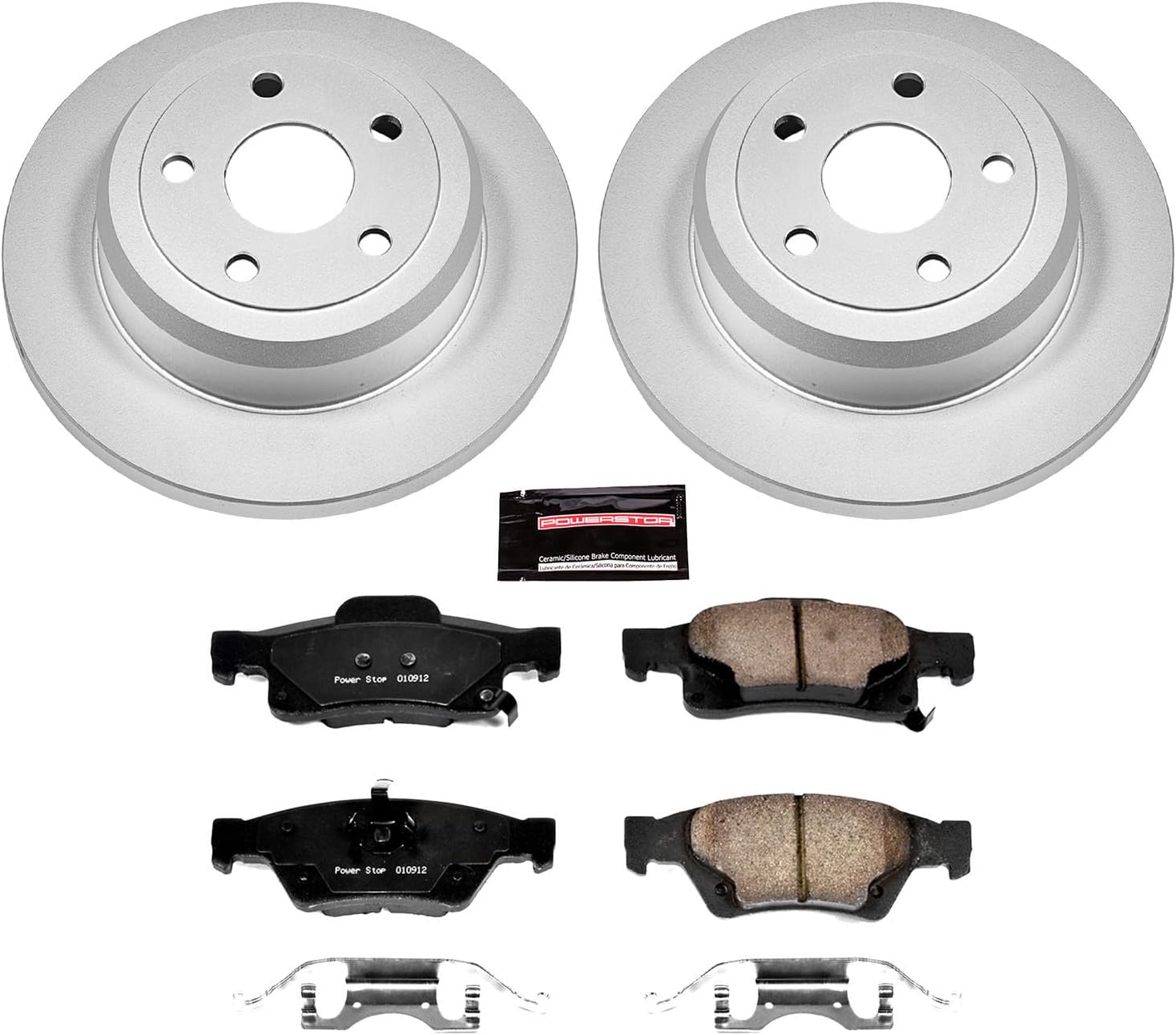 PowerStop Rear Brake Kit for Dodge Durango 2011-20 | Jeep Grand Cherokee 2011-20 - Fully-Coated Disc Rotors with Z17 Ceramic Brake Pads Replacement, CRK5950