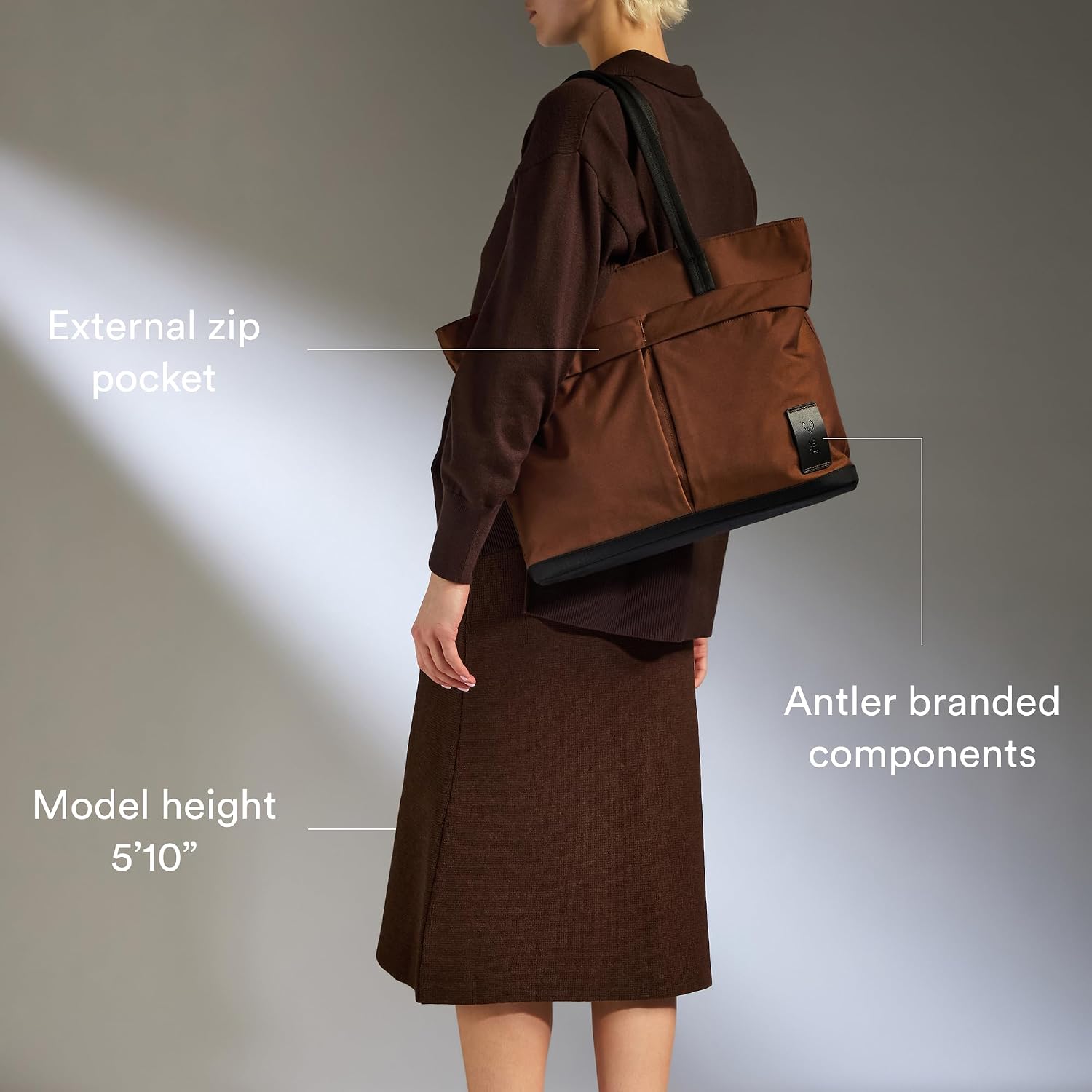 ANTLER - Urban Core Tote Bag, Laptop Bags for Women, Water-Resistant Everyday Handbag with Pockets, 16' Laptop Sleeve