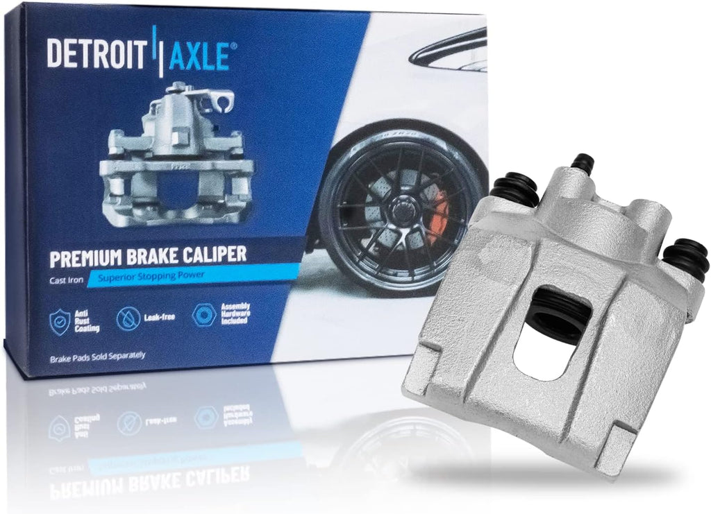 Detroit Axle - Rear Brake Kit for 06-10 Ford Explorer Sport Trac Mercury Mountaineer, Disc Brake Rotors Ceramic Brake Pads Brake Caliper 2006 2007 2008 2009 2010 Replacement