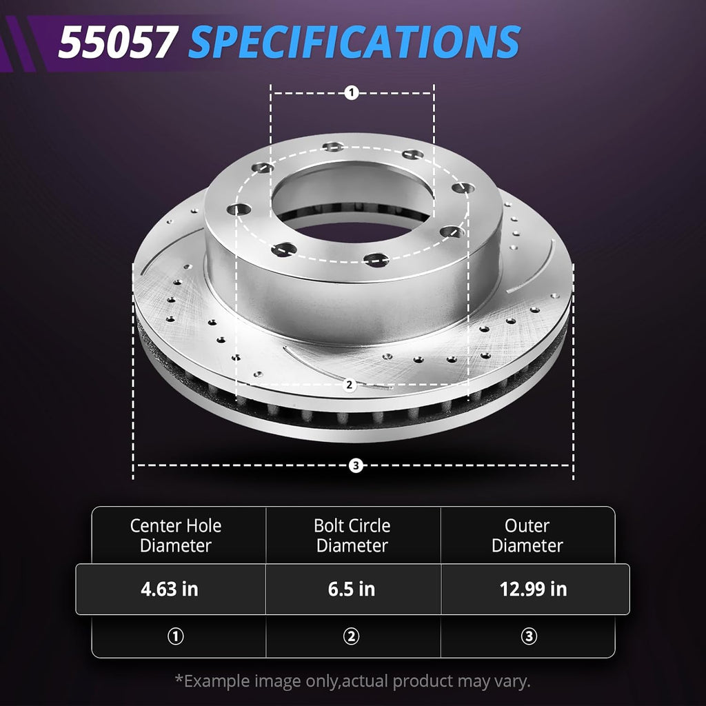 12.99' Rear Brake Kit Replacement for Chevy Silverado 2500 1999 2000 2001 2002 2003 2004, for Chevy Suburban GMC Sierra Yukon XL 1500 2500 HD Brakes and Rotors, Drilled and Slotted Brakes