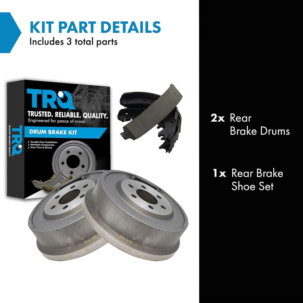 TRQ Rear Brake Drum & Shoe Kit Compatible with Dakota Durango