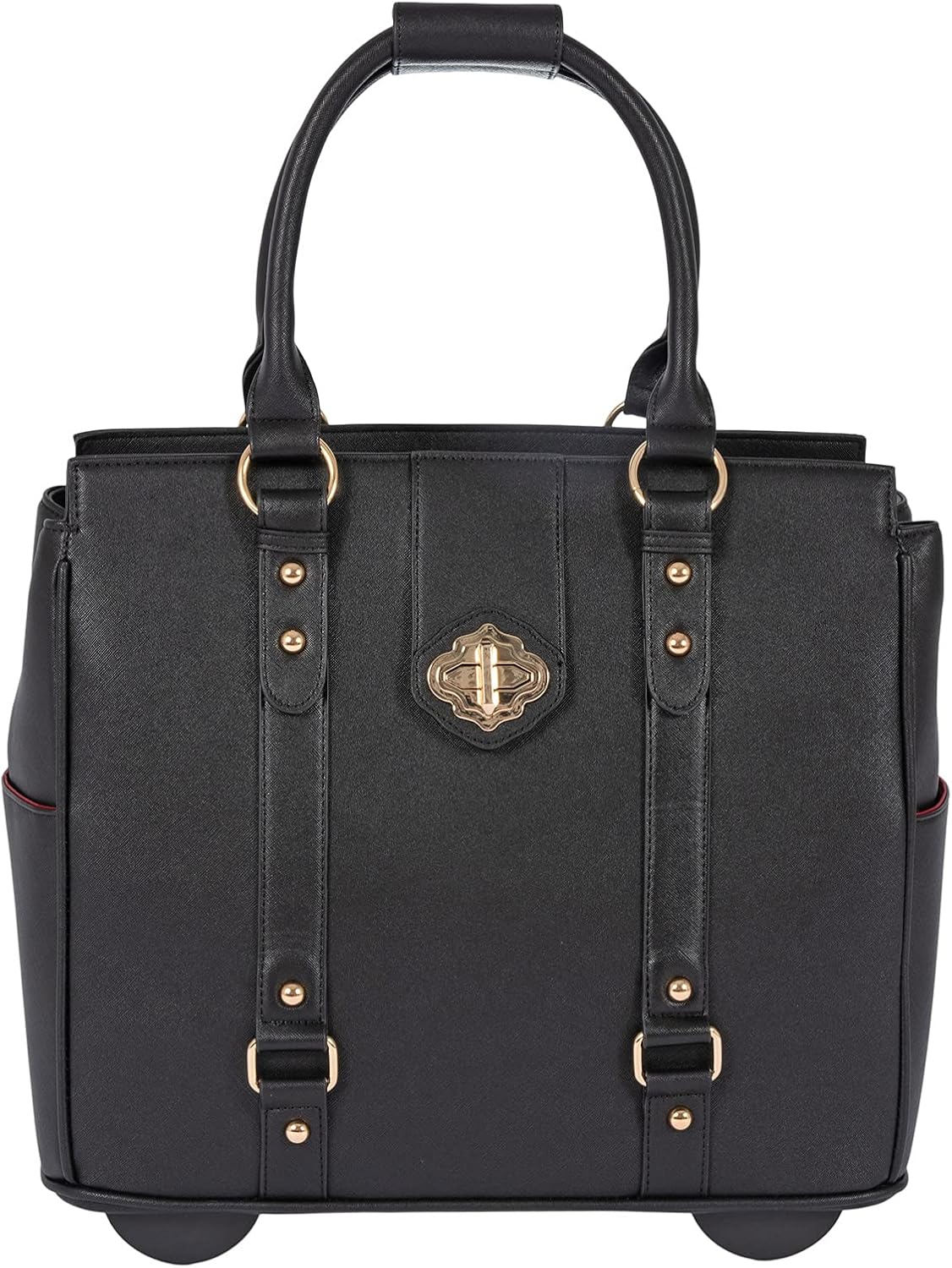 JKM & Company Executive Black Computer iPad, Laptop Tablet Rolling Tote Bag Briefcase Carryall Bag