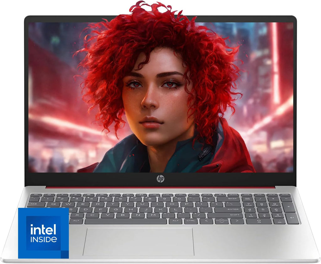 HP Essential 15.6' Laptop, Intel N200 4-Core Processor, 16GB RAM, 256GB Storage (128GB SSD+128GB WOWPC USB), WiFi 6 & Bluetooth, HDMI, Battery Life Up to 11hrs, Windows 11, 1 Year Office 365