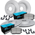 R1 Concepts Front and Rear Brake Kit Fits 2019-2025 Lexus ES300h, ES350, Toyota RAV4; 2019-2022 Lexus UX200, Toyota Avalon| Ceramic Pads, Blank Rotors| Hardware| 12.0' Front & 11.1' Rear