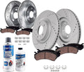 Detroit Axle - 10pc Brake Kit for 2019-2024 Mazda CX-5, Drilled and Slotted Disc Brake Rotors Ceramic Brakes Pads with Hardware Replacement : 12.60' inch Front and 11.93' inch Rear Rotor