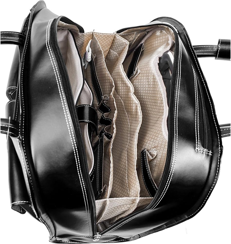 McKlein DAVIS, Top Grain Cowhide Leather, 15' Horizontal Wheeled Ladies' Laptop/Computer & Tablet Business Briefcase/Rolling Overnight Travel Bag, Removable trolley case