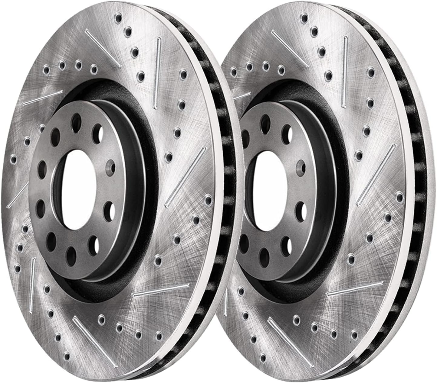 Detroit Axle - Brake Kit for Volkswagen 2010 Jetta 2009-2011 Eos 2009-2010 Audi A3 Quattro Drilled and Slotted Disc Brake Rotors Ceramic Brakes Pads : 11.34' inch Front and 11.10' inch Rear Rotors