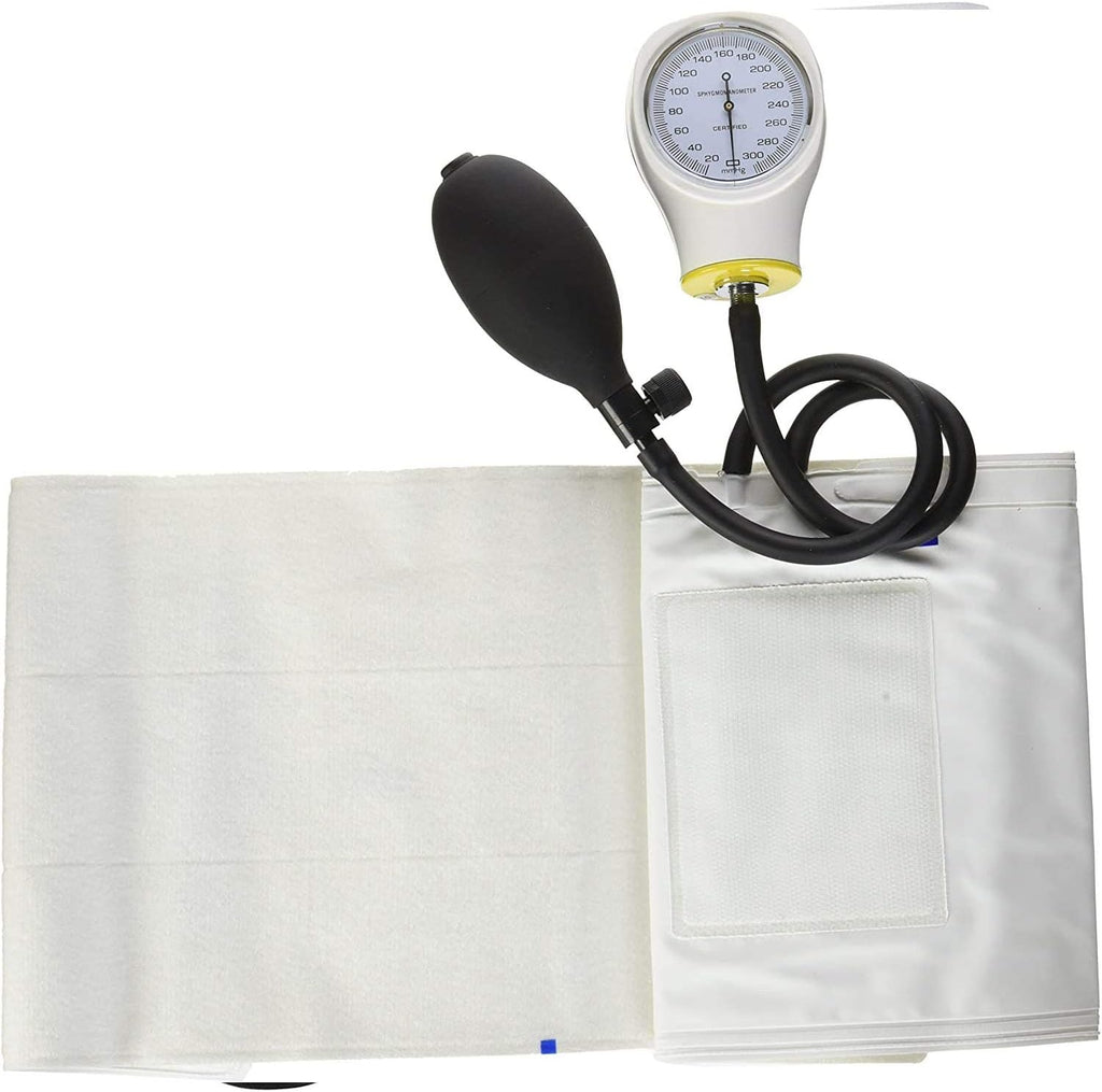 MABIS Disposable Arm Blood Pressure Cuff, Manual Sphygmomanometer, Single Use, Large Adult Size, Box of 5, White