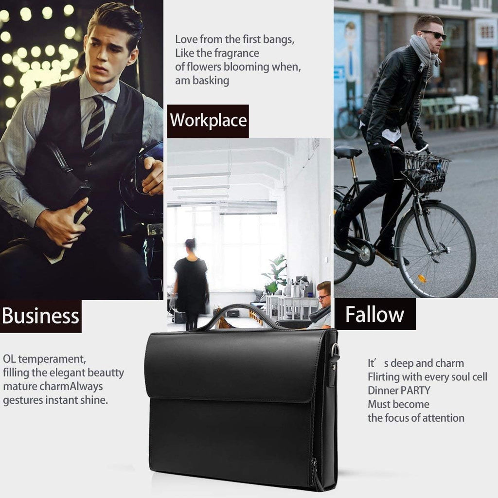 Leathario Leather Briefcase for Men Leather Laptop Bag Shoulder Messenger Bag Business Work Bag