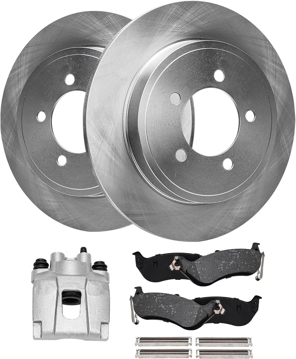 Detroit Axle - Rear Brake Kit for 2006-2010 Explorer Mercury Mountaineer 2007 2008 2009 Disc Brake Rotors Ceramic Brakes Pads Right Brake Calipers Replacement