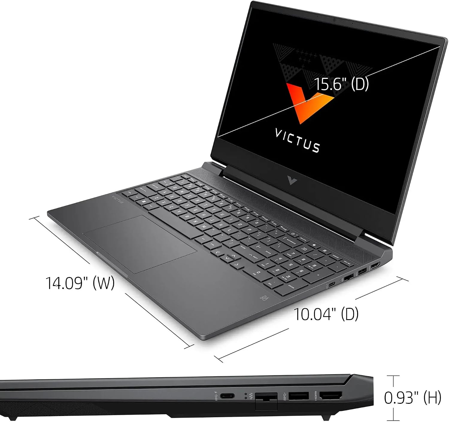 HP Victus 15.6' FHD 144 Hz Gaming Laptop, 8-core Intel i5-12450H, 16GB RAM 1TB Storage (512GB SSD+512GB Docking Set), Backlit Keyboard, Numeric Keypad, RJ-45, Windows 11, NLY Earphones, Mica Silver