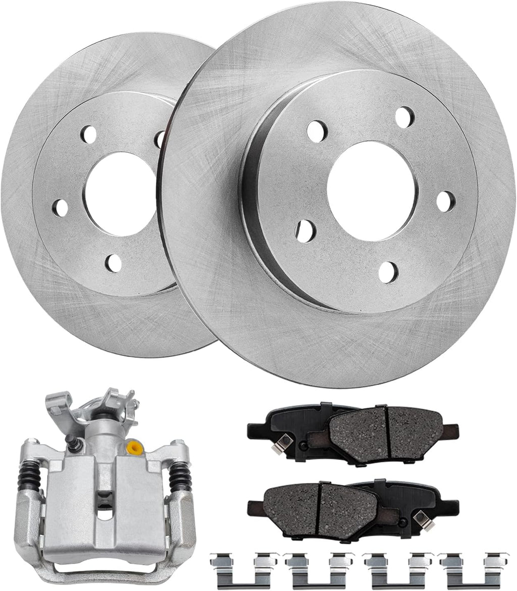 Detroit Axle - 5-Lug Rear Brake Kit for Chevrolet Malibu HHR Cobalt Saturn Aura Ion Pontiac G6 G5 Pursuit, 10.63'' inch Disc Brake Rotors Ceramic Brake Pads Brake Caliper Replacement