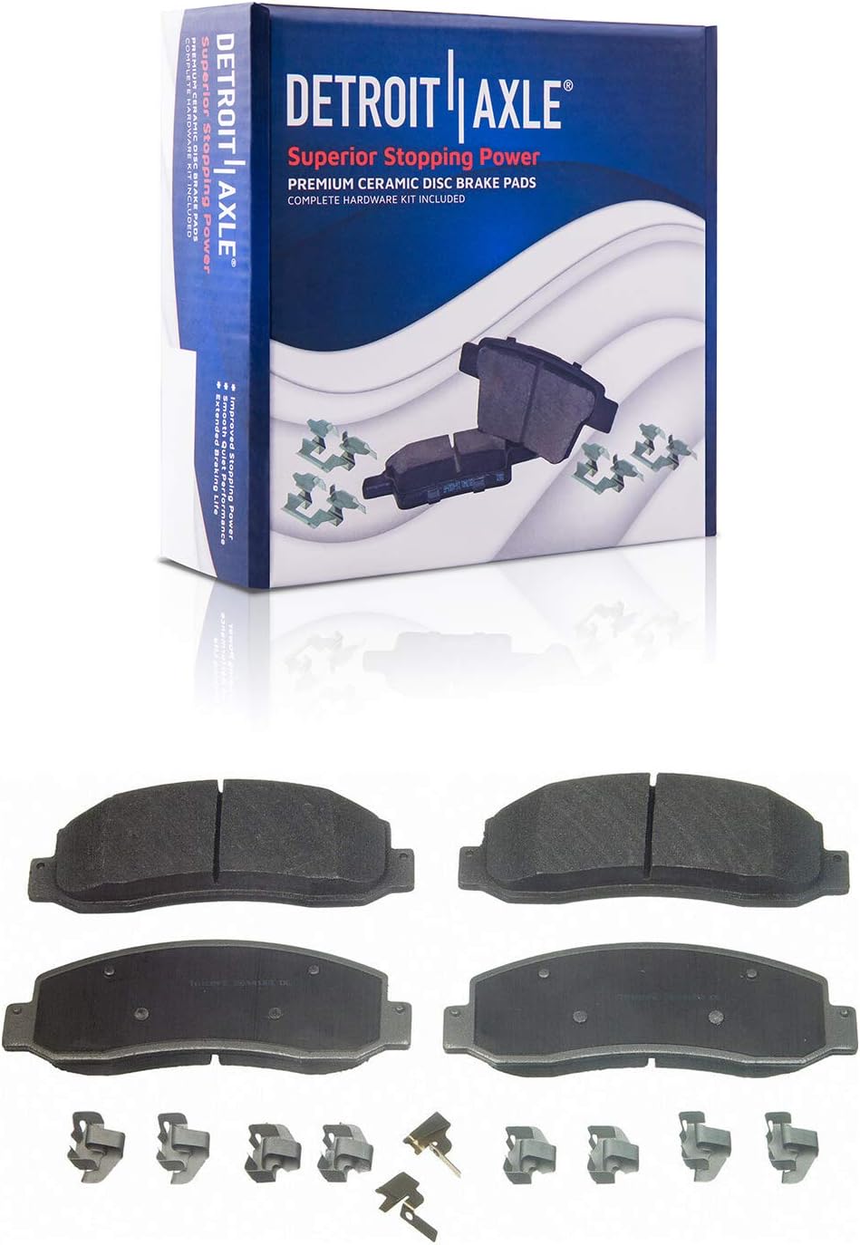 Detroit Axle - 4WD Front Brake Kit for Ford 2005-2012 F-250 Super Duty 2005-2007 F-350 Super Duty Disc Brake Rotors Brake Caliper Ceramic Brakes Pads 2006 Replacement