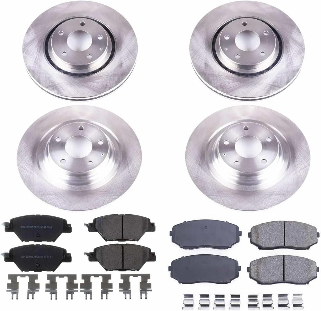 PowerStop Front and Rear Brake Kit for Mazda CX-9 2016-23 - Z17 Ceramic Brake Pads & Disc Rotors Replacement, KOE7610